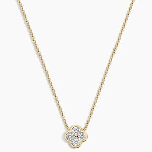 NWT Electric Picks Camilla Stone Clover 14K Gold Plated Necklace